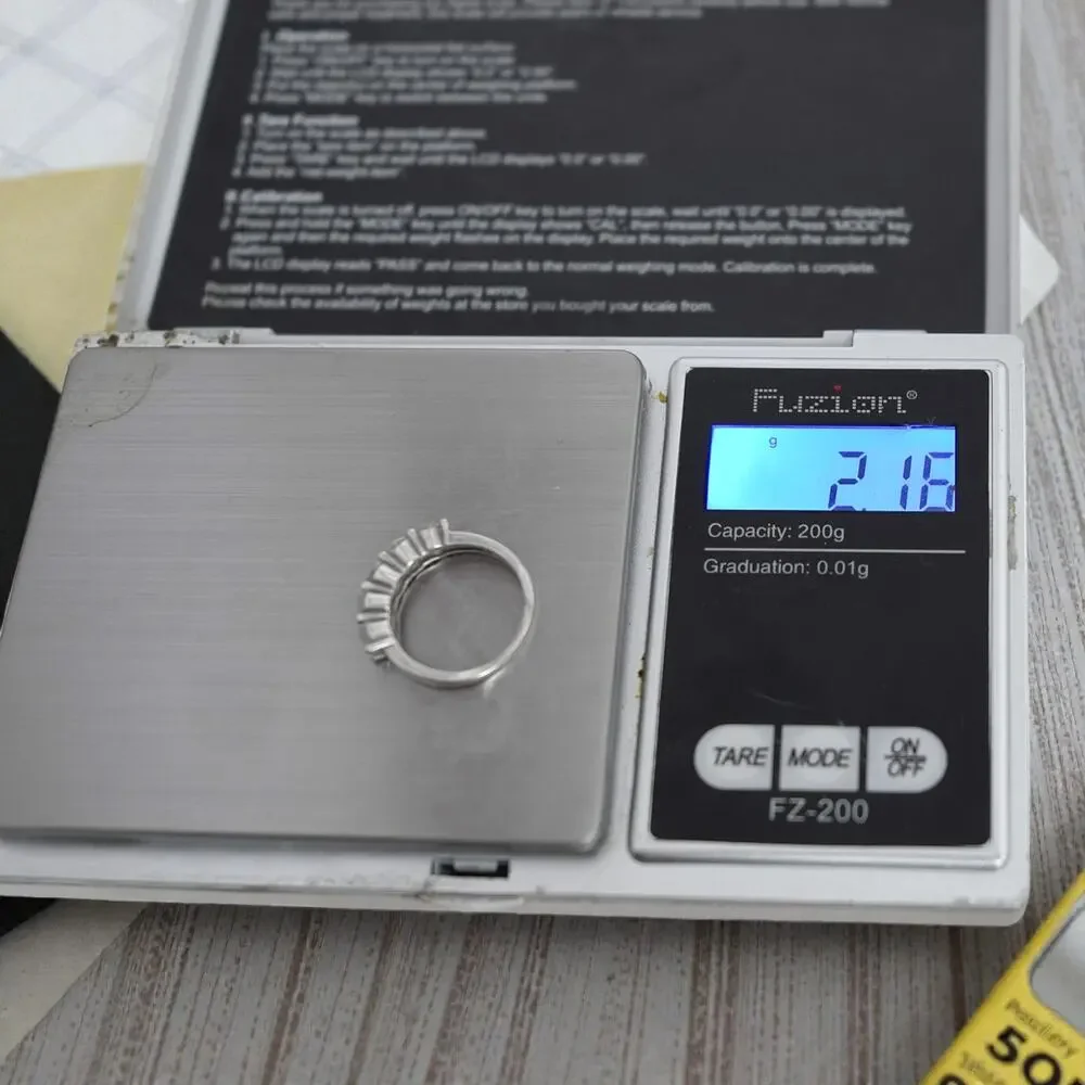 Vintage Sterling Silver CZ Three Stone Engagement Wedding Ring Size 4.75 - Picture 6 of 9